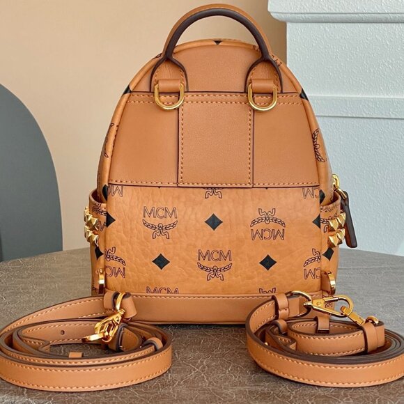 New MCM Baby Stark Stud Backpack Brand - Picture 8 of 9